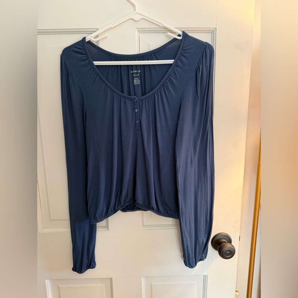 American Eagle Outfitters Navy Blue Blouse